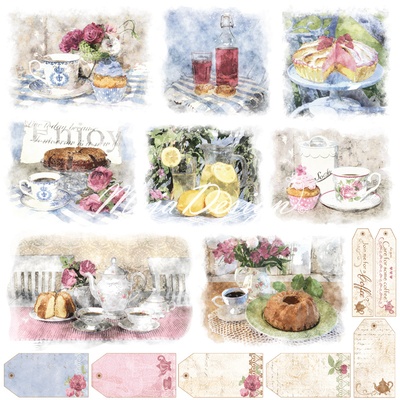 Двусторонний лист бумаги для скрапбукинга от Maja Design - Coffee in the Arbour - Delicious moments, 30x30 см