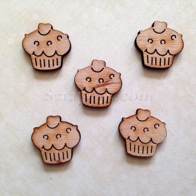 Деревянная фигурка WOOD-016 - Пирожное, 1 штука