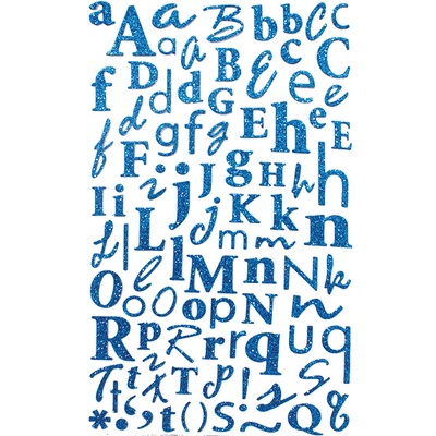 Наклейки - Alphabet Glitter Stickers - Turquoise, 170 шт