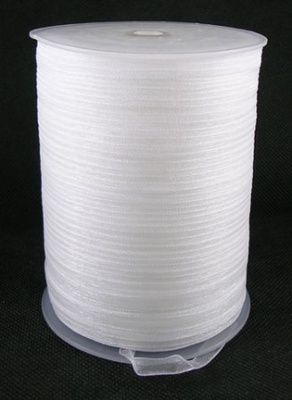 Ленточка из органзы White, 6мм , цвет белый, 5 м