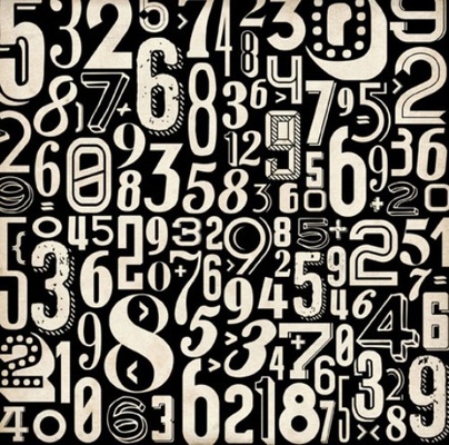 Лист скрапбумаги от Echo Park - NUMBERS, 30х30 см