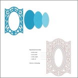 Лезвия от Sizzix - Framelits Die Set - Frame, Oval w/Ironwork Edges, 3 шт