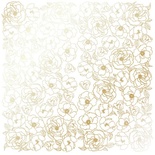 Лист односторонней бумаги с фольгированием Golden Pion White, ТМ Фабрика Декора