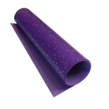 Отрез кожзама с тиснением  золотой фольгой Golden Mini Drops Violet, 50см х 25см, ТМ Фабрика Декора
