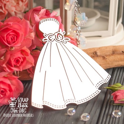 Чипборд ScrapBox - свадебное платье с розами Hm-081