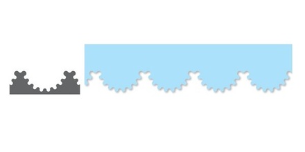 Бордюрный дырокол Tonic - Simplicity Pattern Punch - Scalloped Arc Border - 961Е