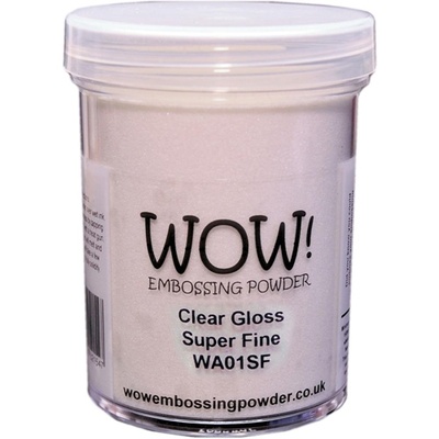 Прозрачная глянцевая супер-мелкая пудра для эмбоссинга от WOW - Clear Gloss - Super Fine (Large Jar), большая баночка - 160 мл