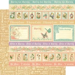 Лист двусторонней скрапбумаги Graphic 45 - Sweet Sentiments - Spring Has Sprung, 30х30 см