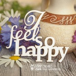 Чипборд ScrapBox - надпись I feel so happy Hi-168