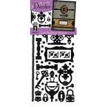 Набор наклеек-высечек HOTP - Card Hardware Dazzles Black, размер 10х23 см, 49 шт., цвет черный.