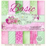 Набор скрапбумаги LemonCraft - Everyday Spring Basic, фоновые дизайны, 30х30 см,  с бонусом