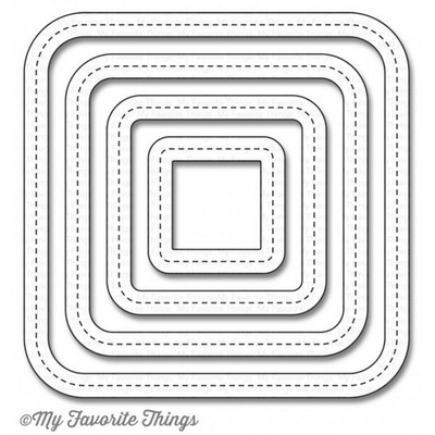 Лезвие My Favorite Things - Die-namics Single Stitch Line Rounded Square Frames, 4 шт.