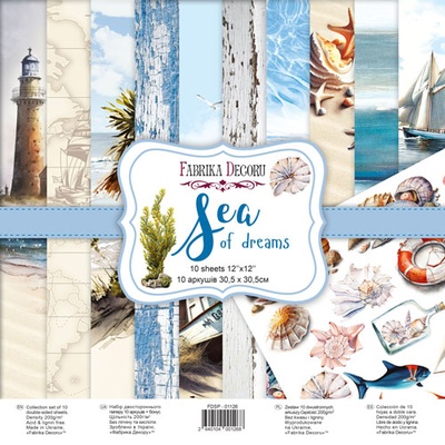 Набір скраппаперу Sea of dreams 30,50x30,5см, ТМ Фабрика Декору