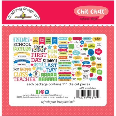 Высечки от Doodlebug - Odds & Ends Chit Chat Die-Cuts - School Days, 111 шт.
