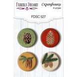 Скрапфишки набор 4шт Winter botanical diary 527, ТМ Фабрика Декора