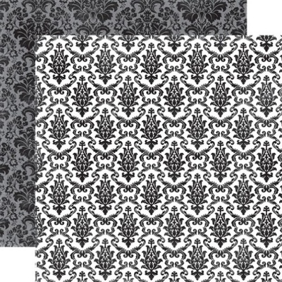 Лист скрапбумаги от Echo Park - Onyx Damask, 30х30 см