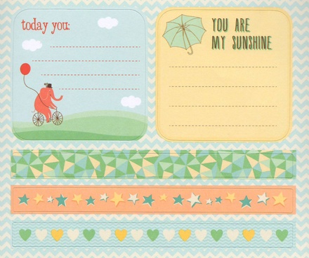 Книга наклеек - Grant Studios - Baby Boy - La De Dah, 5 листов на детскую тематику