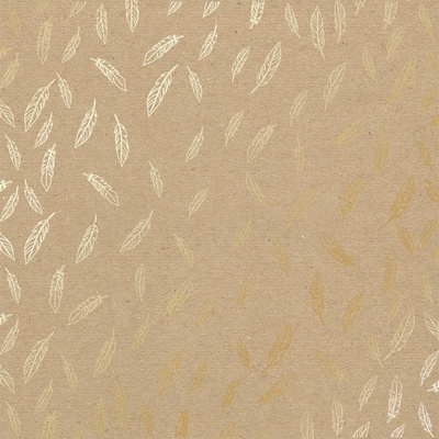 Лист односторонней бумаги с фольгированием Golden Feather Kraft, ТМ Фабрика Декора
