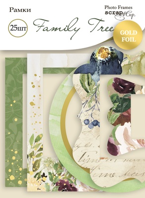 Рамки для фотографий с золотым фольгированием 25 шт от Scrapmir Family Tree