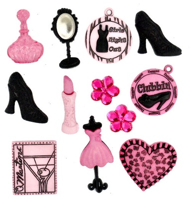 Набор декоративных пуговиц Dress It Up - Girl's Night Out