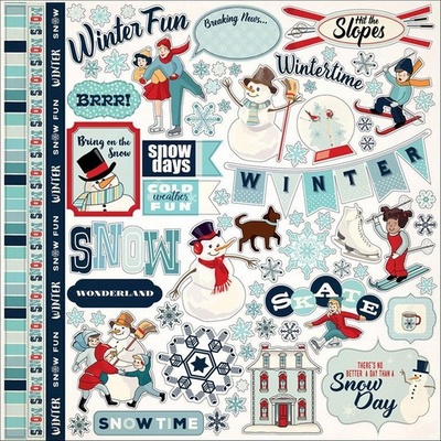 Набор наклеек Carta Bella - Snow Fun - Sticker  размер 30х30 см