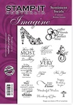 Набор резиновых штампов от Crafter's Companion - Sentiment Swirls, 15 шт.