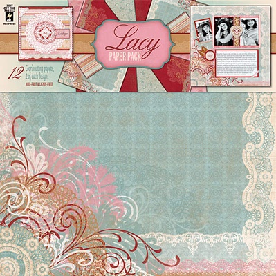 Набор скрапбумаги HOTP - Lace Paper Pack, 12 листов, размер 30х30 см