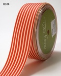 Лента RED/IVORY STRIPES, цвет красный/бежевый, ширина 3,8см, длина 90 см