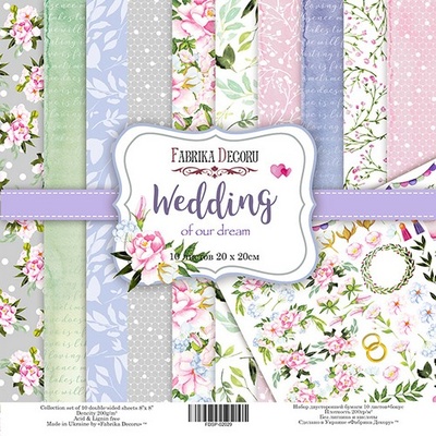 Набор скрапбумаги Wedding of our dream, 20x20см, Фабрика Декора
