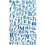 Наклейки - Alphabet Glitter Stickers - Turquoise, 170 шт
