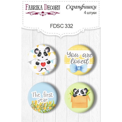 Скрапфишки 4шт. Набор 332, My little panda boy, ТМ Фабрика Декору
