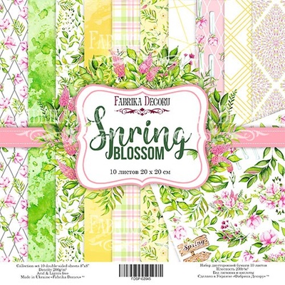 Набор скрапбумаги - Spring blossom, 20x20 см, ТМ Фабрика Декора