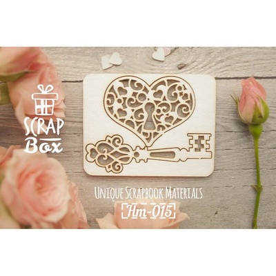 Чипборд ScrapBox - Сердце с замком и ключиком