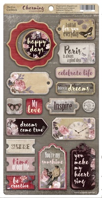 Чипборд для скрапбукинга от Scrapmir - Charming (Очарование), ENG, 18 шт.