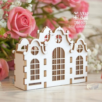 3d чипборд ScrapBox - Английские домики в ряд Hd-013