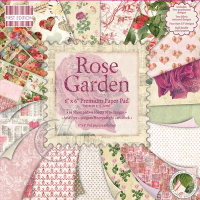 Набор бумаги для скрапбукинга First Edition - Rose Garden, 16 листов, размер 15х15 см
