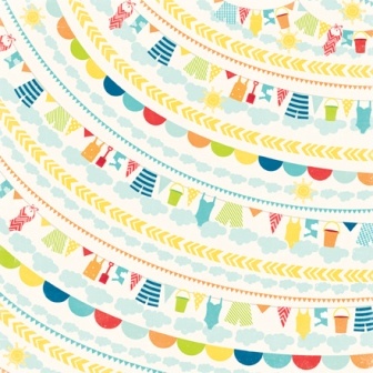 Лист двусторонней бумаги от Echo Park - Clothes Line Paper, 30х30см