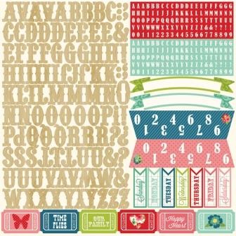 Наклейки - Алфавит от Echo Park - Beautiful Life Collection - 12 x 12 Cardstock Stickers - Alphabet, 30x30