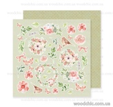 Двусторонний лист  от WOODchic, коллекция "Яблуневий цвіт"- 7, 30,5х30,5см