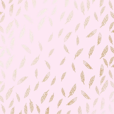 Лист односторонней бумаги с фольгированием Golden Feather Light pink, ТМ Фабрика Декора