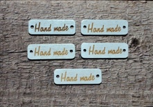 Деревянные бирочки Hand Made, прямоугольные, 30х10 мм, 5 шт.