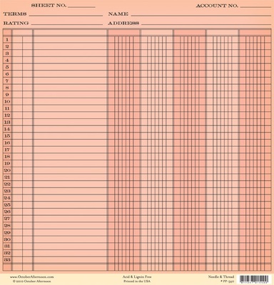 Лист двусторонней скрапбумаги от October Afternoon - “Modern Homemaker” Collection - Needle & Thread, 30х30
