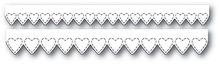 Нож для вырубки от Poppystamps - Stitched Heart Borders craft die