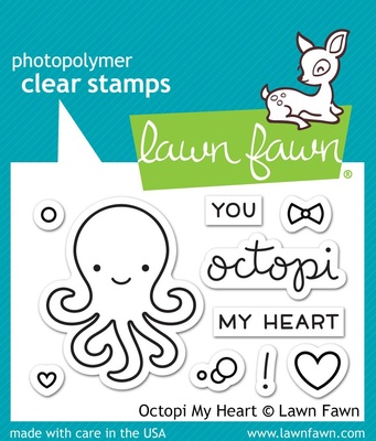 Штампы + ножи от Lawn Fawn - Octopi My Heart, 10 шт. + 4 шт.