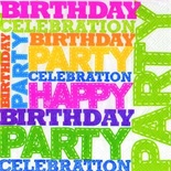 Салфетка для декупажа "Birthday Party", 6 цветов, размер: 33х33 см