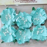 Набор бумажных цветов от Scrap Klumba Wild flower blue, 6 шт., диаметр 3 см