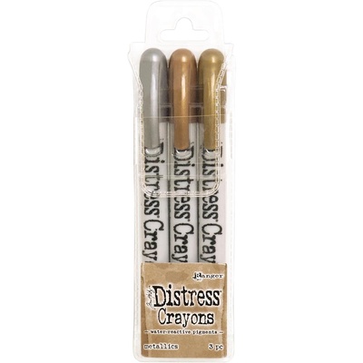 Tim Holtz Distress Crayon Set Metallics, 3 шт.