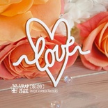 Чипборд ScrapBox - Надпись Love в сердечке Hi-341