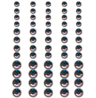 Половинки кристаллов на клеевой основе Queen & Co - Rhinestones Irridescent, 60 штук