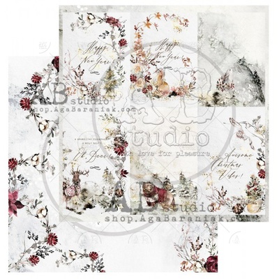 Лист скрапбумаги от ABstudio - Scrapbooking paper "Breeze of the forest"- sheet 2 - 30х30см